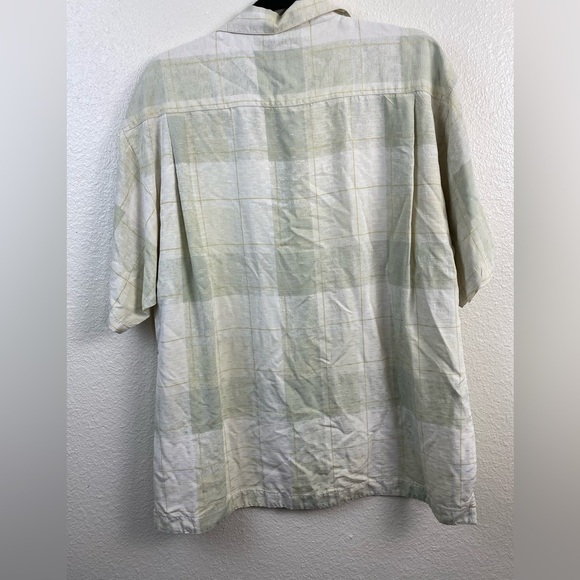Tommy Bahama Silk Light Green‎ Short Sleeve Button Down Shirt Men’s Medium - Picture 9 of 10
